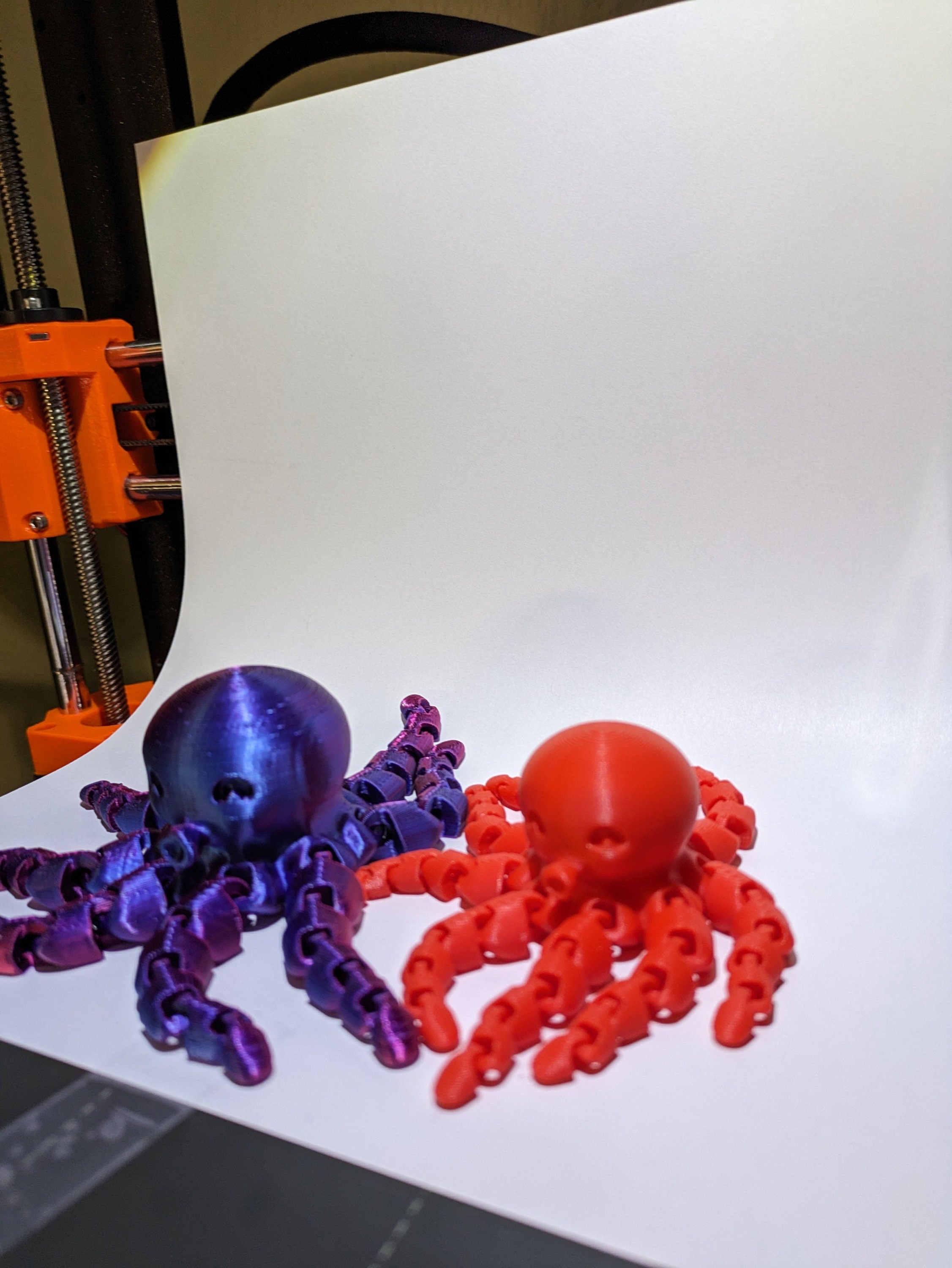 Octopus 3D Printed Figurine with Flexible Bending Tentacles