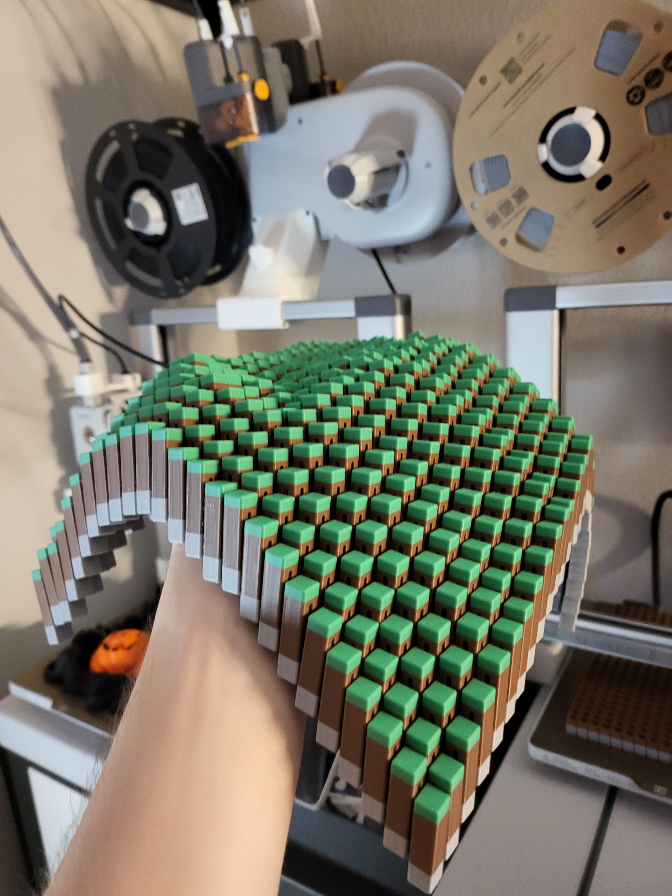 Grassy Terrain Fidget Pixels - 3D Printed