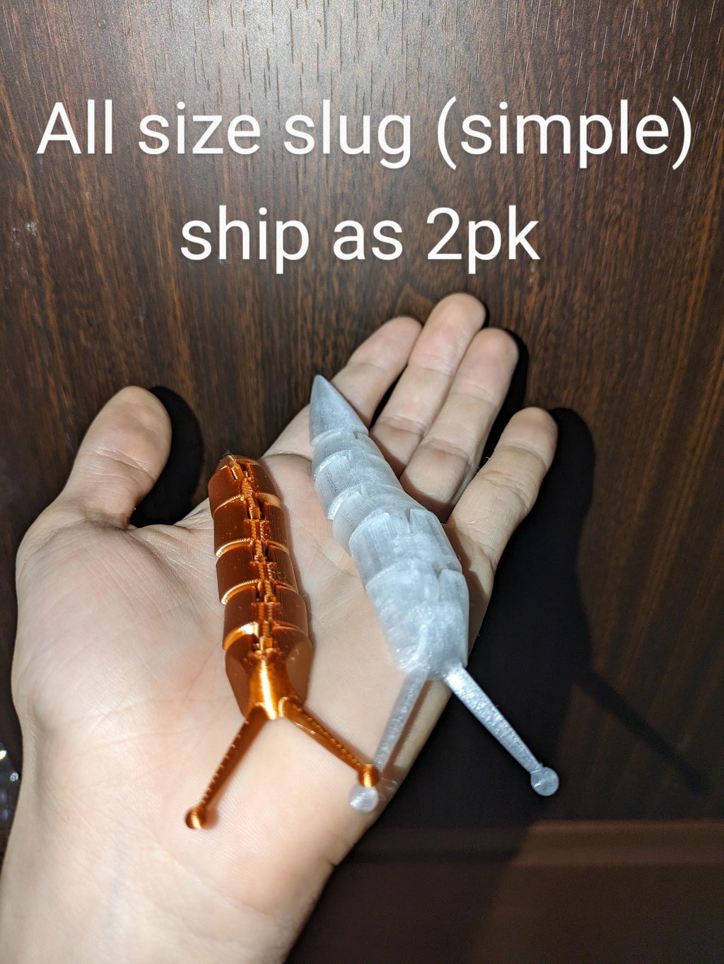 3D Printed Articulated Slug Fidget Toy: Rainbow Colors, Desk Decor